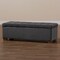Baxton Studio Roanoke Grey Velvet Upholstered Grid-Tufted Storage Ottoman Bench 160-9928 - alternate 8